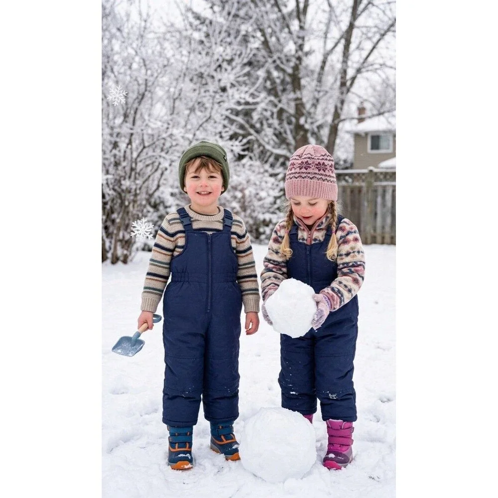 NWOT Carters Snowsuits Snow Bib Pants Navy Blue Toddler Boy Girl Size 4T